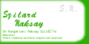 szilard maksay business card